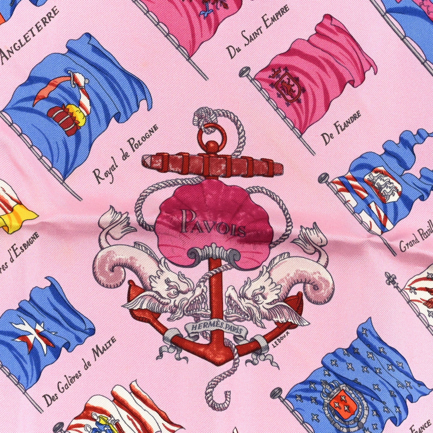 Silk Pavois Flags Pocket Square Scarf