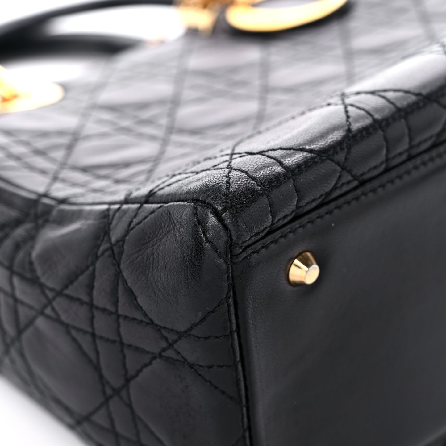 Lambskin Cannage Medium Lady Dior Black