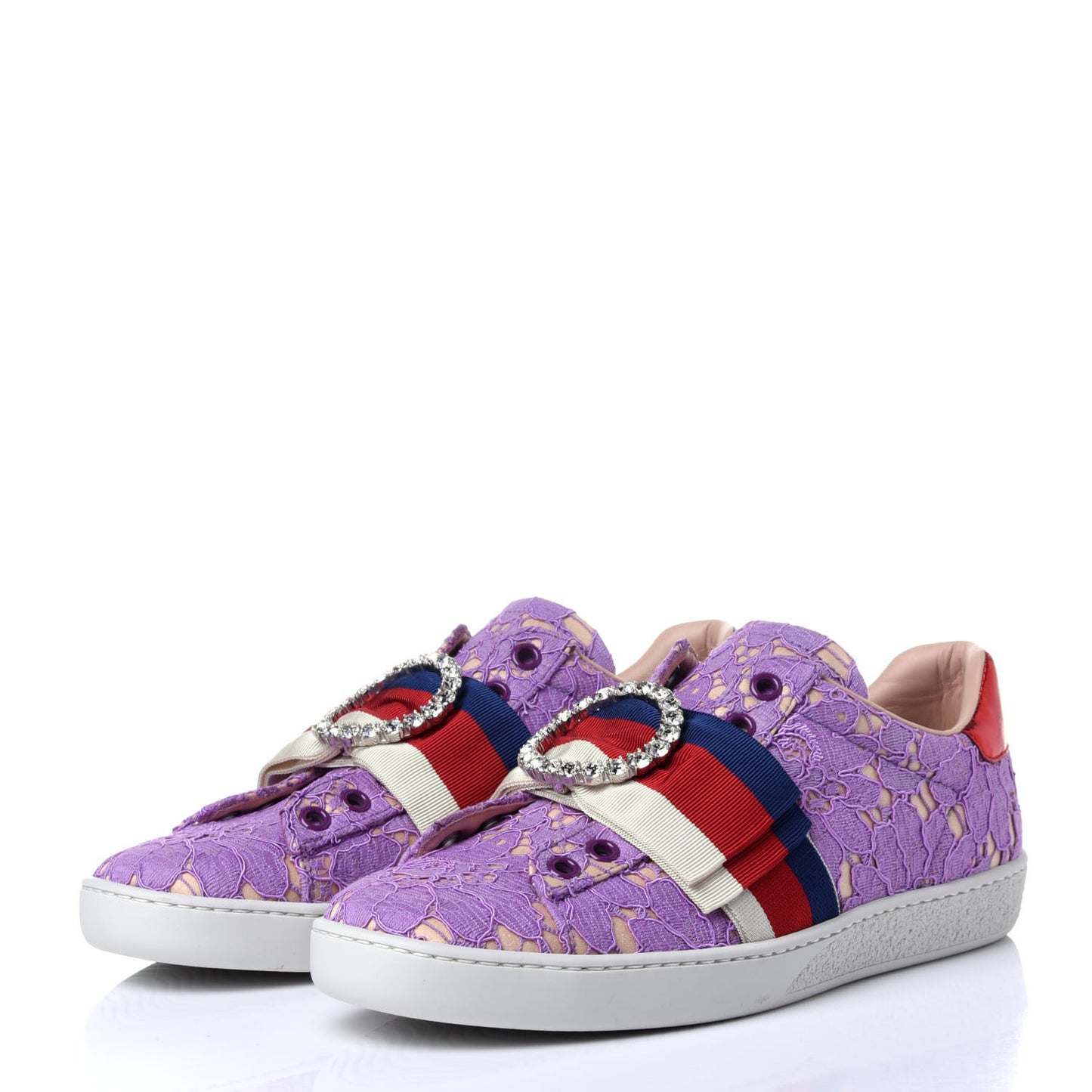 Lace Crystal Sylvie Web Flower Leaf Womens Ace Sneakers 35.5 Wisteria Perfect Pink