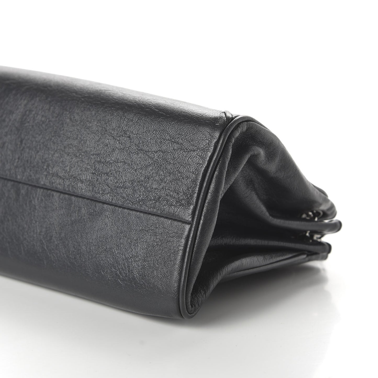Calfskin Quilted Accordion Flap Grey