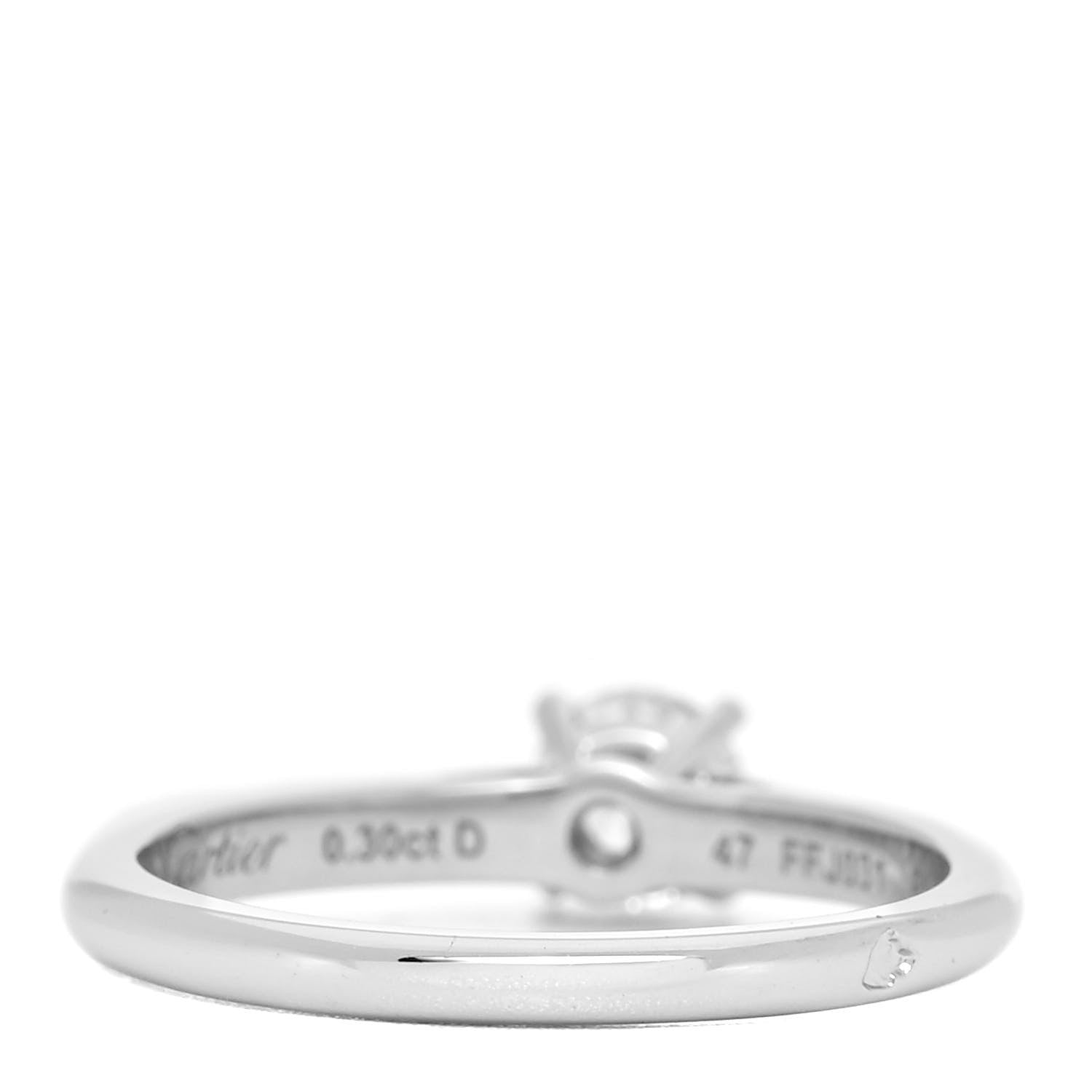 Cartier Platinum Diamond .30ct 1895 Solitaire Engagement Ring 47 4 3 of 5