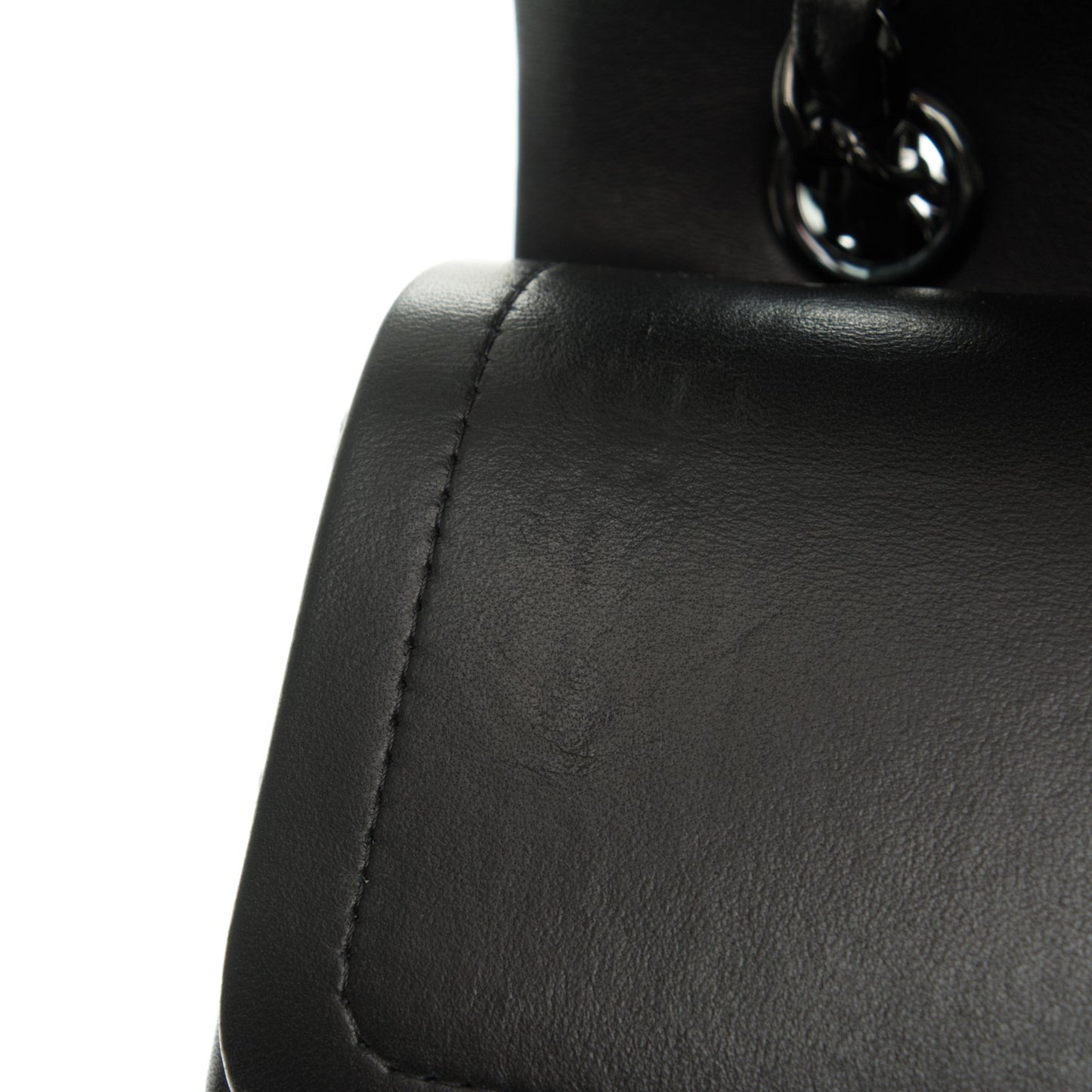 Lambskin Chevron Quilted Jumbo Double Flap So Black