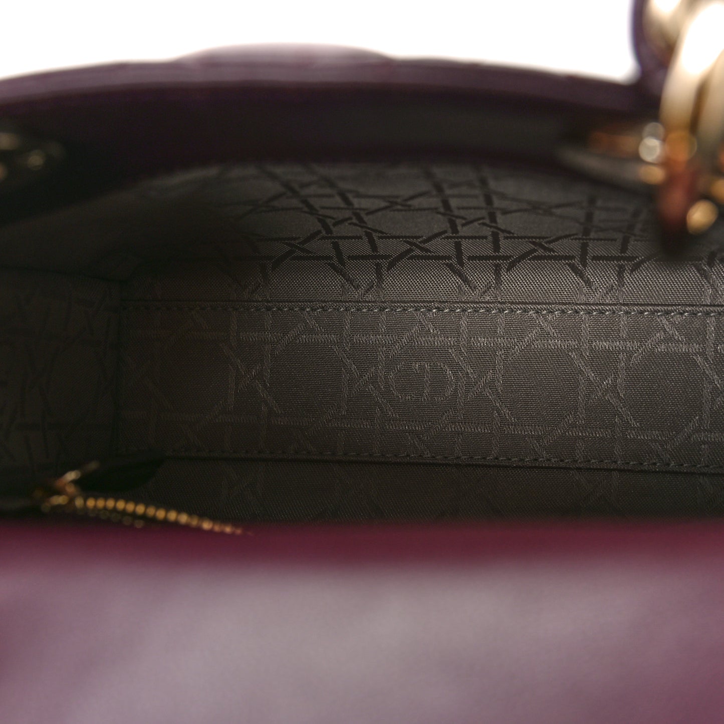 Lambskin Cannage Mini Lady Dior Plum