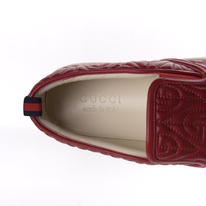 Gucci Nappa Web G Rhombus Quilted Mens Slip On Sneakers 9 Hibiscus Red Rosso 7 of 10
