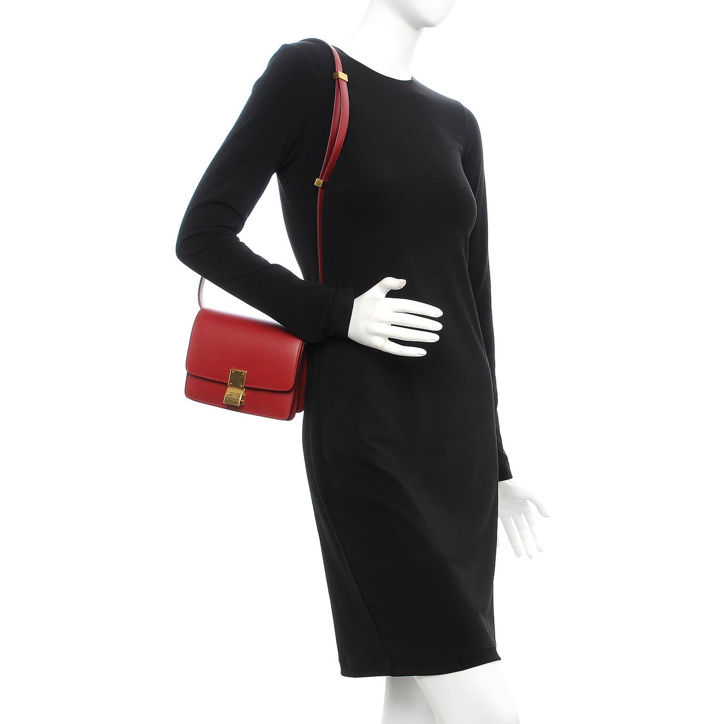 Smooth Calfskin Small Classic Box Flap Bag Red