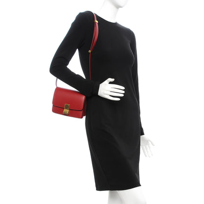 Celine Smooth Calfskin Small Classic Box Flap Bag Red 2 of 8