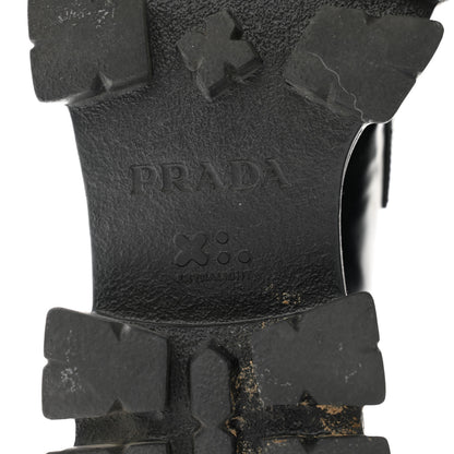 Prada Spazzolato Triangle Logo Monolith Pointy 55mm Loafers 40 Black 7 of 12
