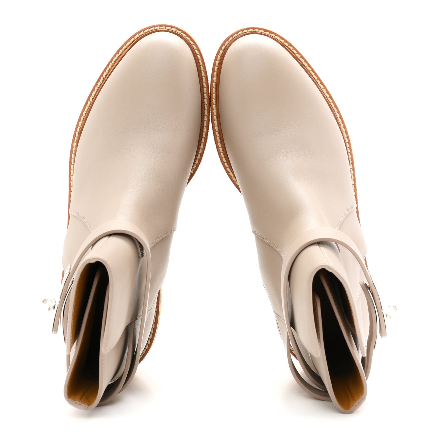 Calfskin History Ankle Boots 38 Beige Mastic