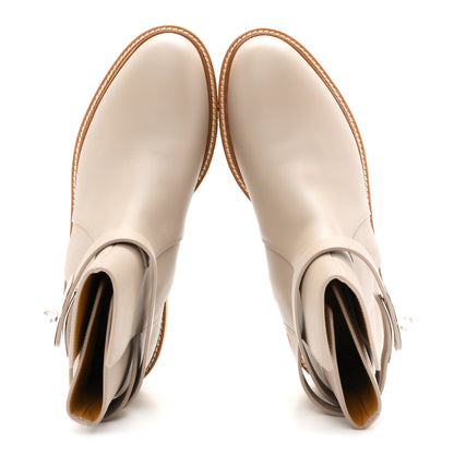 Hermes Calfskin History Ankle Boots 38 Beige Mastic 2 of 9