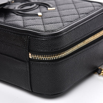 Chanel Caviar Quilted Medium CC Filigree Vanity Case Black 9 of 10