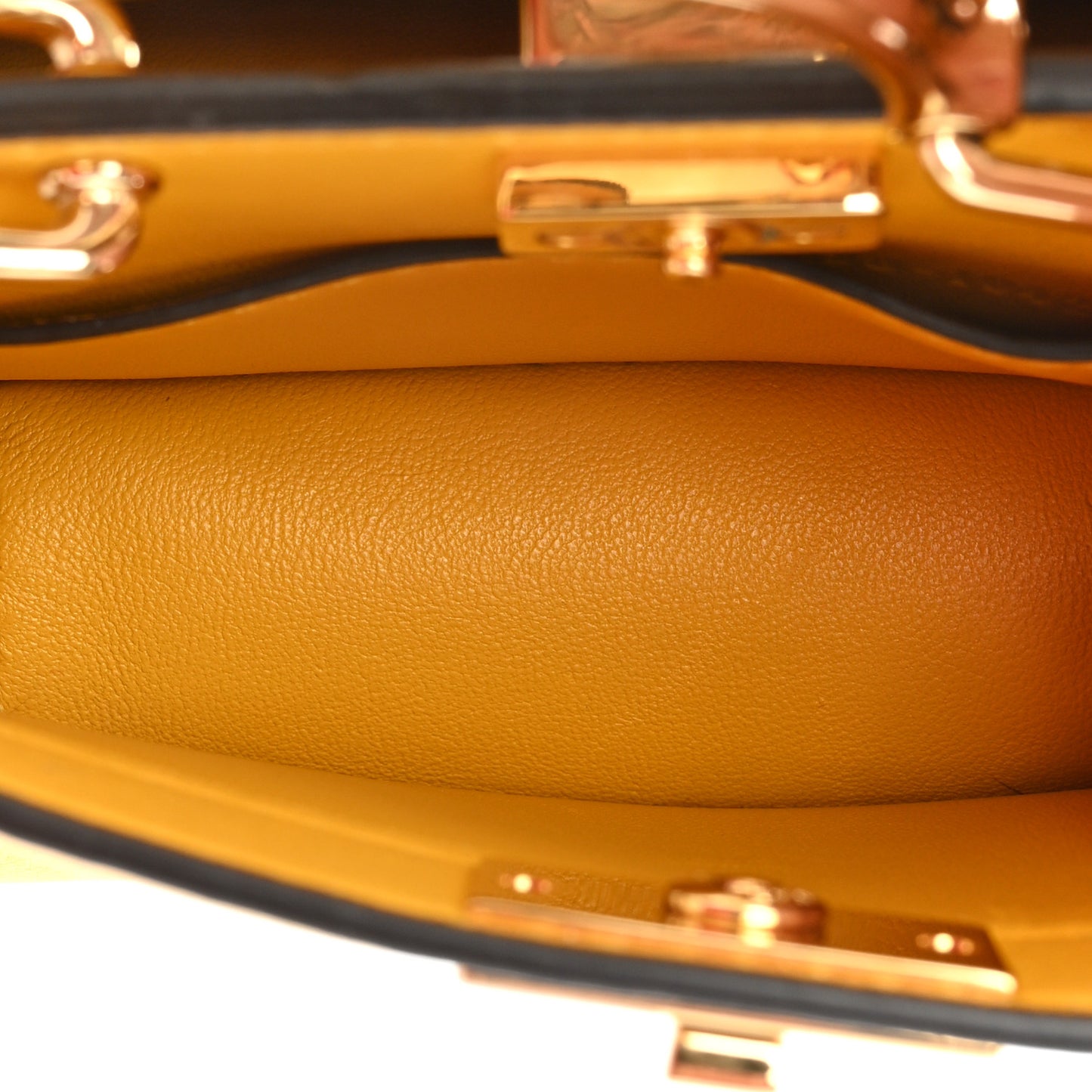 Shiny Nappa Nano Peekaboo Maxi Handle Satchel Mimosa