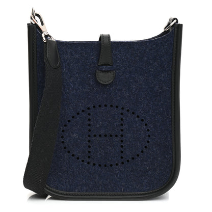 Hermes Swift Sangle Wooly Evelyne TPM Bleu Nuit Black 1 of 8