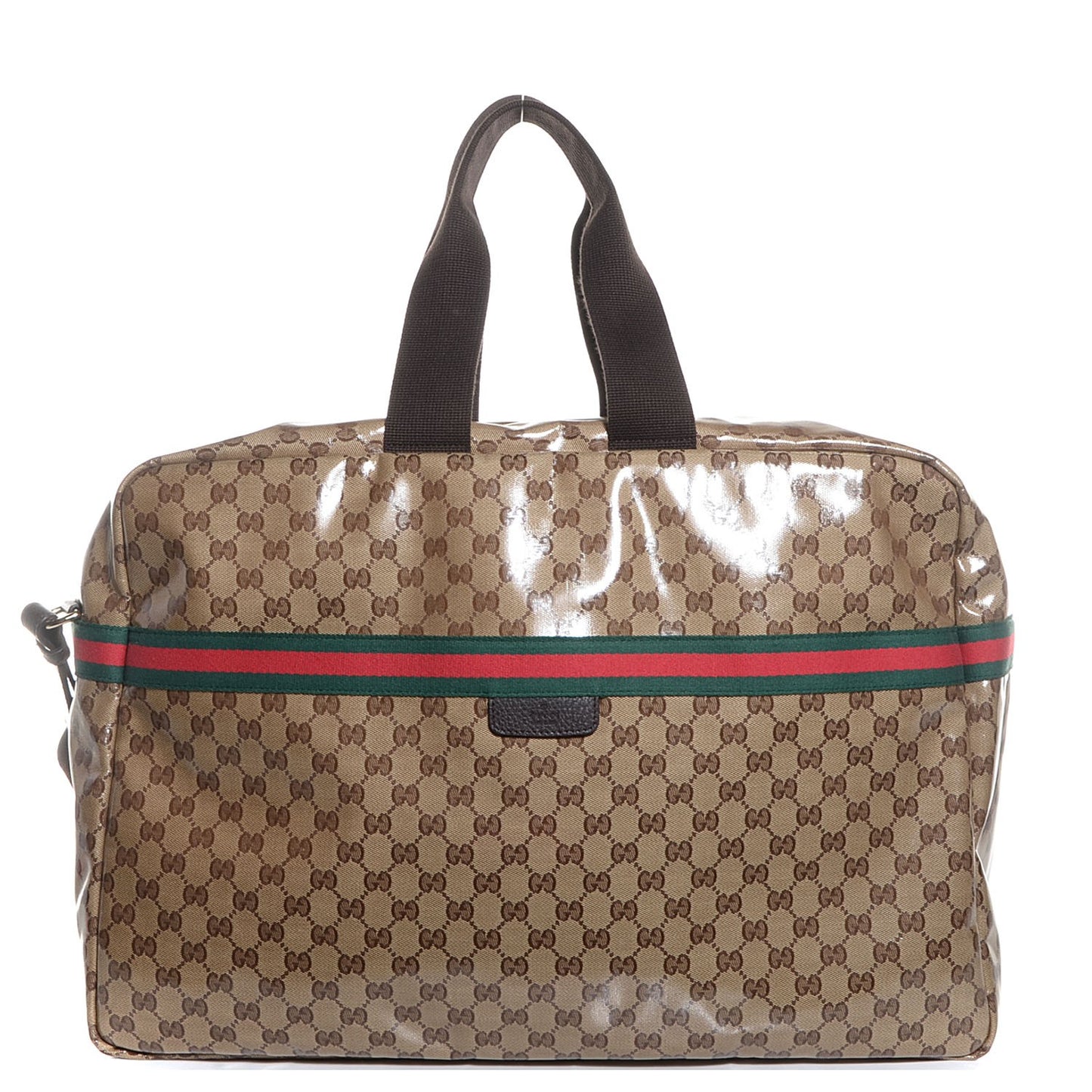 Crystal Monogram Web Large Carry On Duffle Bag Brown