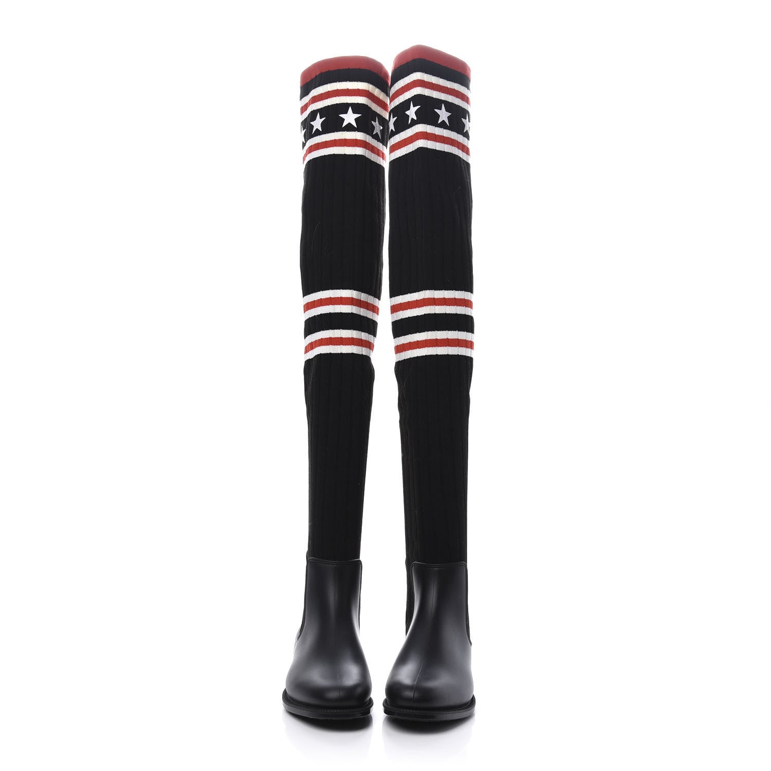 Givenchy Knit Rubber Storm Over The Knee Boots 36 Black 2 of 7