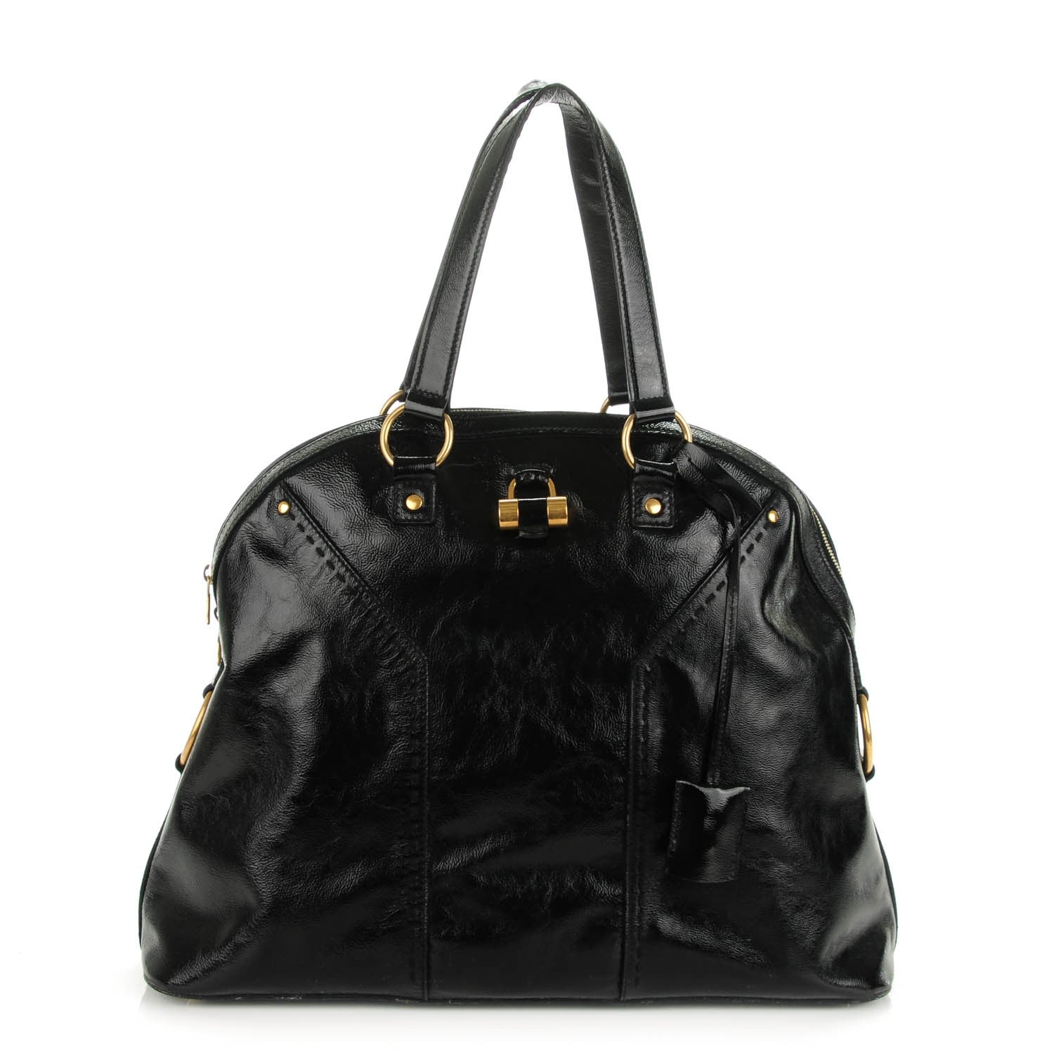 Saint Laurent Patent Calfskin Oversized Muse Black 1 of 10