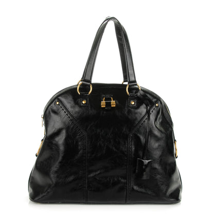 Saint Laurent Patent Calfskin Oversized Muse Black 1 of 10