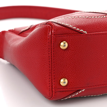 Chanel Caviar CC Stitched Small Hobo Red 7 of 10