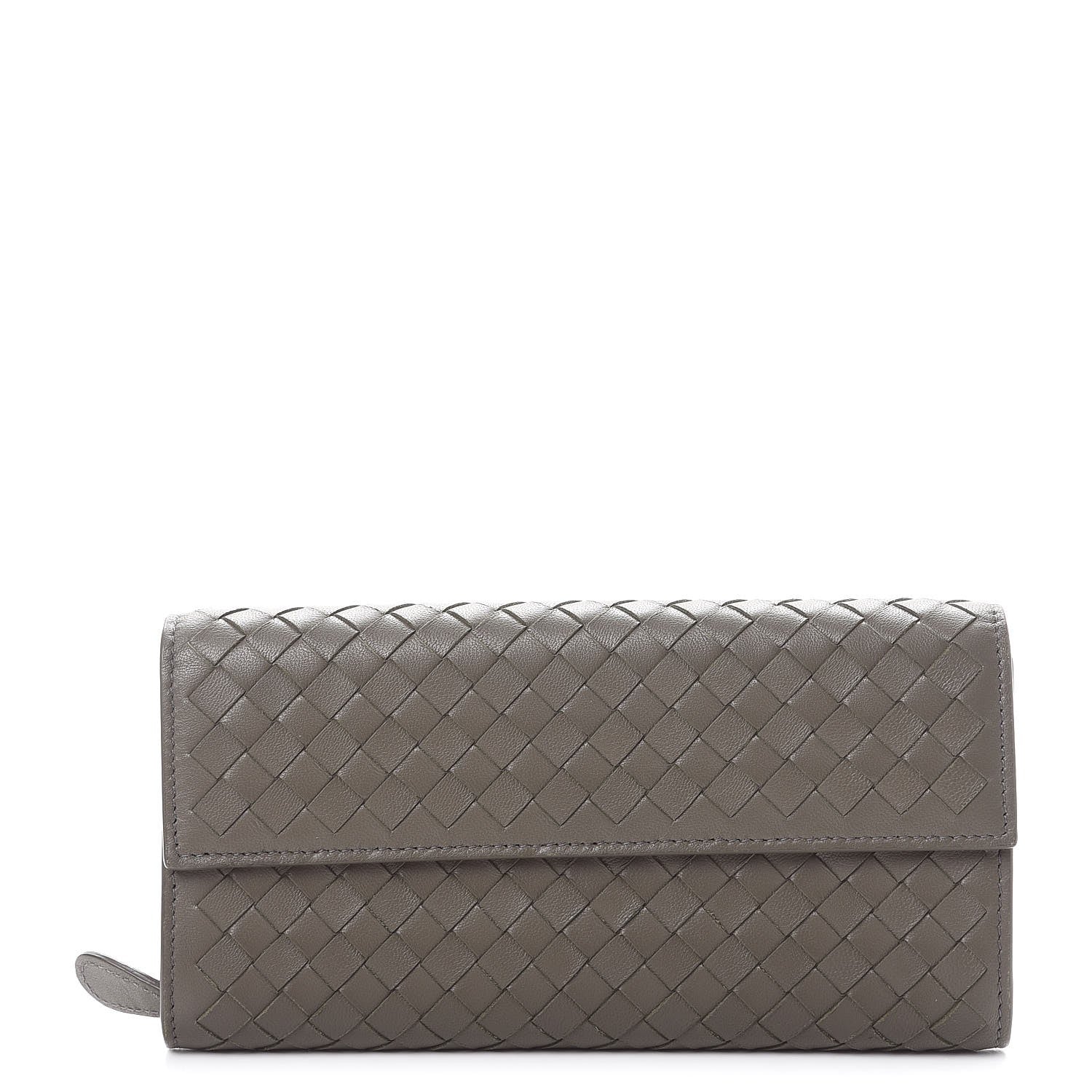 Bottega Veneta Nappa Intrecciato Continental Flap Wallet Light Grey 1 of 9
