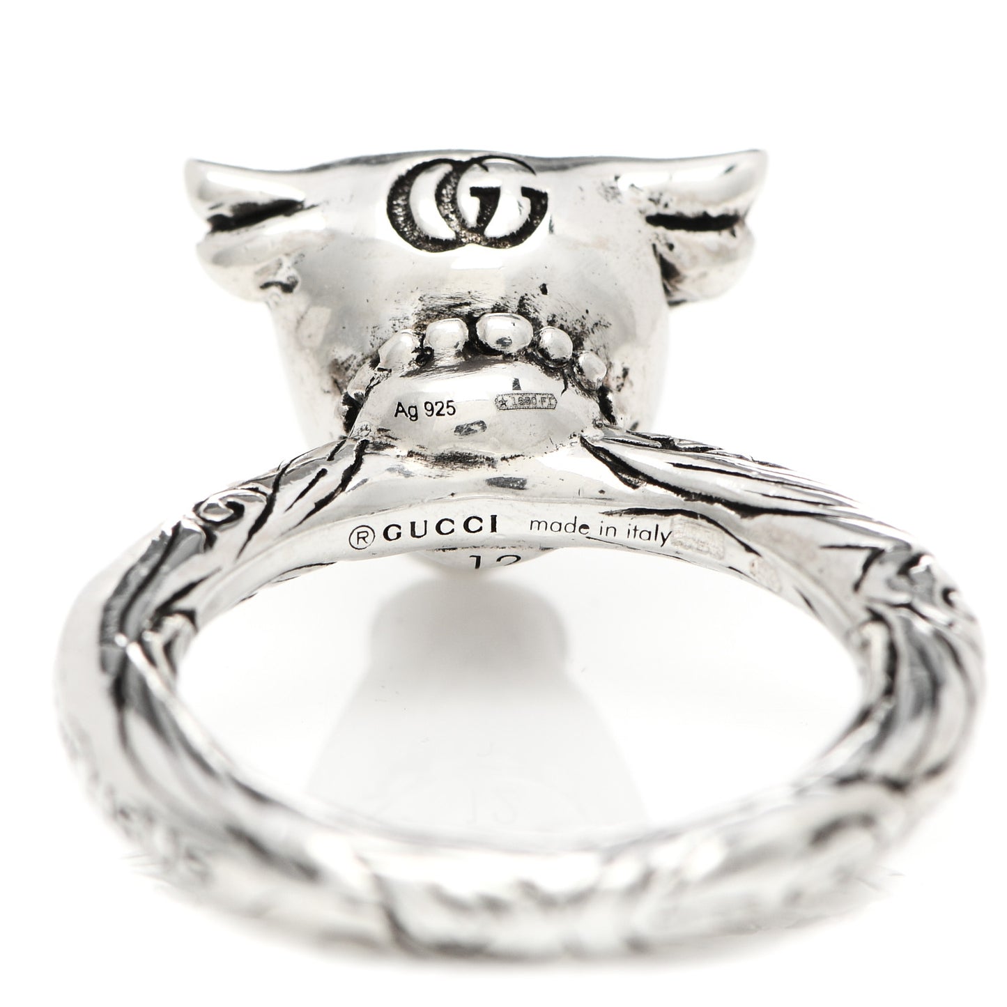 Sterling Silver Anger Forest Bull's Head Ring 52 6