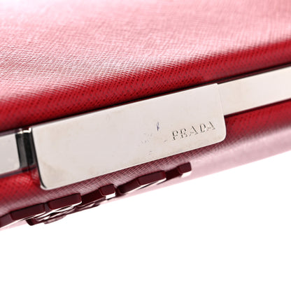Prada Saffiano City Calfskin Monochrome Light Frame Bag Fuoco 5 of 8