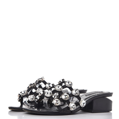 Alexander Wang Calfskin Crystal Embellished Amelia Cut Out Sandals 35 Black 3 of 11