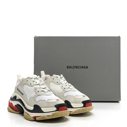 Balenciaga Fabric Mesh Womens Triple S Sneakers 38 Grey Red White 13 of 13