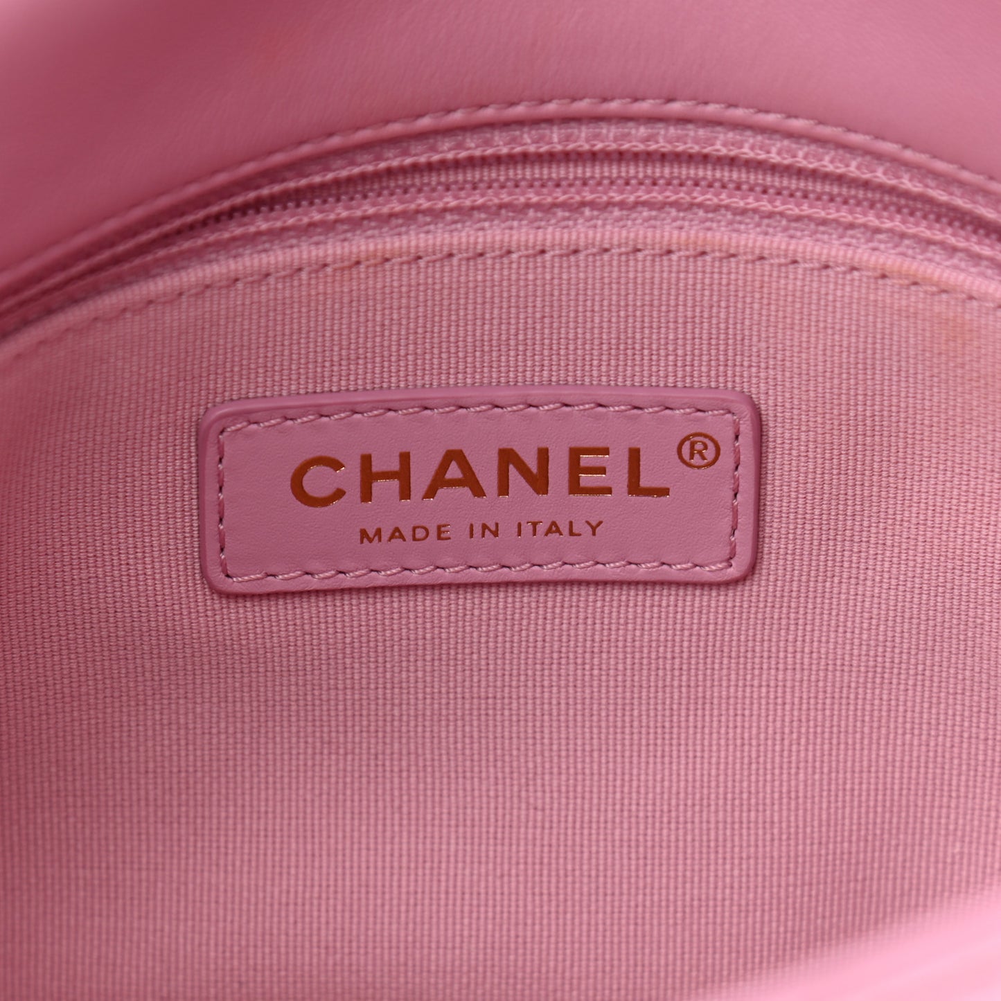 Lambskin Quilted Small Lacquered Chain Flap Pink