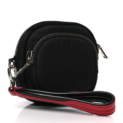 Prada Tessuto Nylon Pocket Small Wristlet Pouch Black Fuoco 3 of 8