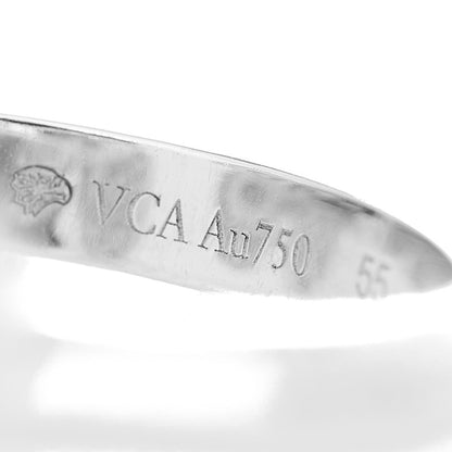 Van Cleef & Arpels 18K White Rose Gold Diamond Pink Sapphire Two Butterfly Between The Finger Ring 55 7.25 8 of 10