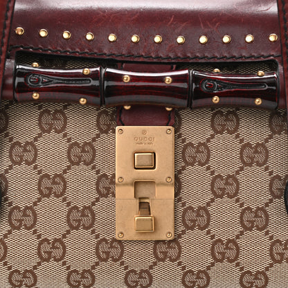 Gucci Monogram Bamboo Bullet Satchel Burgundy 9 of 9