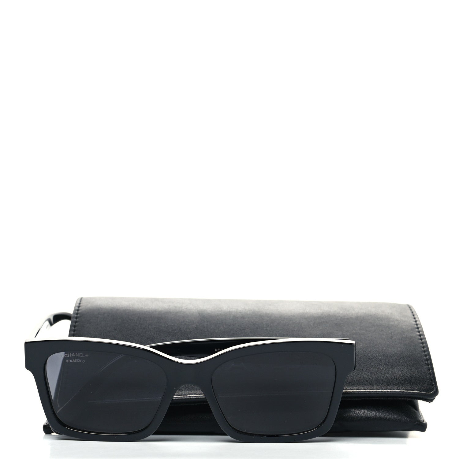 Chanel Acetate Polarized Square Sunglasses 5417 Black 9 of 9