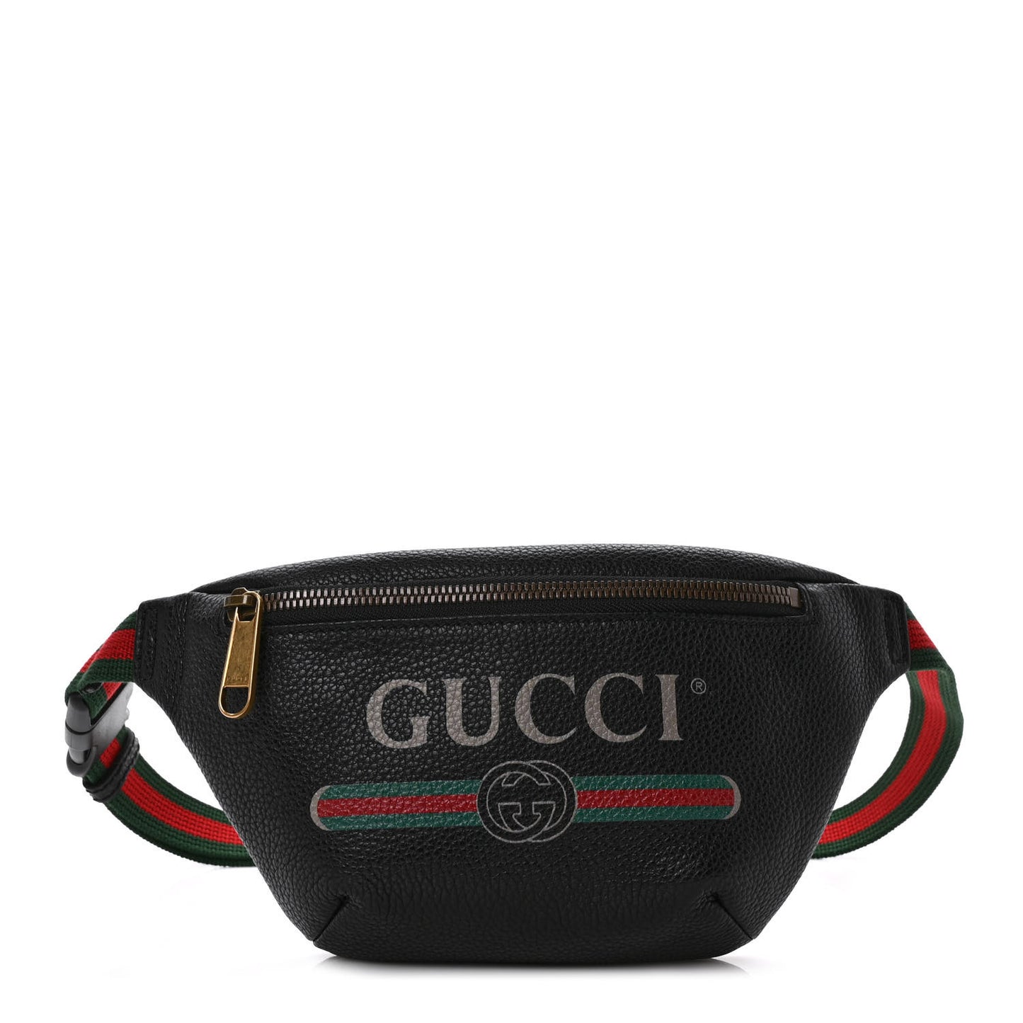 Grained Calfskin Small Logo Belt Bag Black