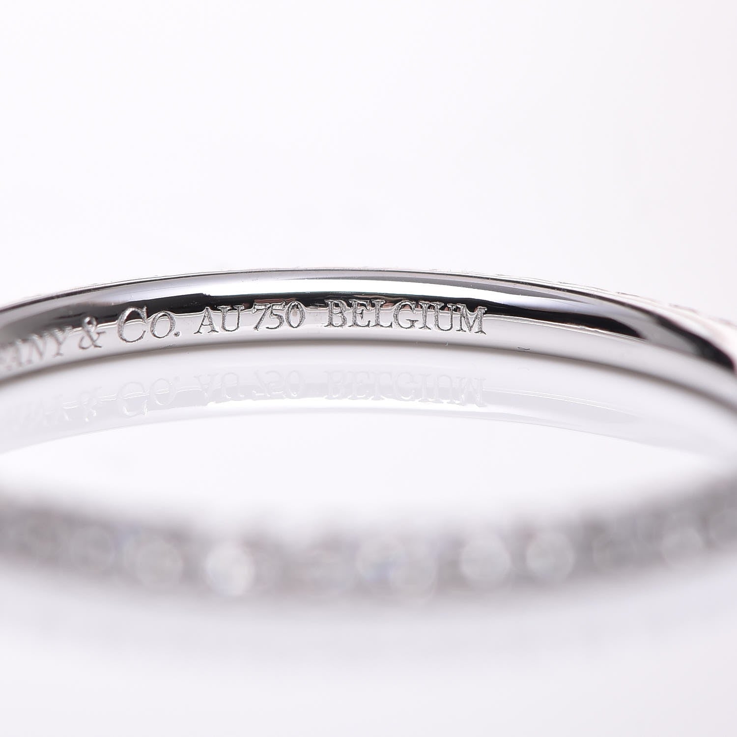 Tiffany 18K White Gold Diamond Metro Band Ring 52 6 5 of 6