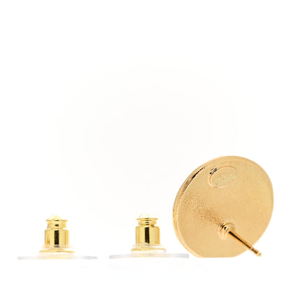 Chanel Metal Round CC Earrings Gold 4 of 4