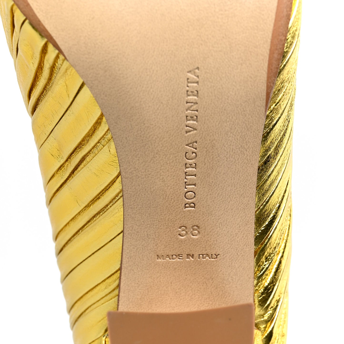 Metallic Bark Nappa Almond Pumps 38 Gold