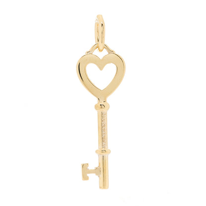 Tiffany 18K Yellow Gold Mini Heart Key Pendant 2 of 3