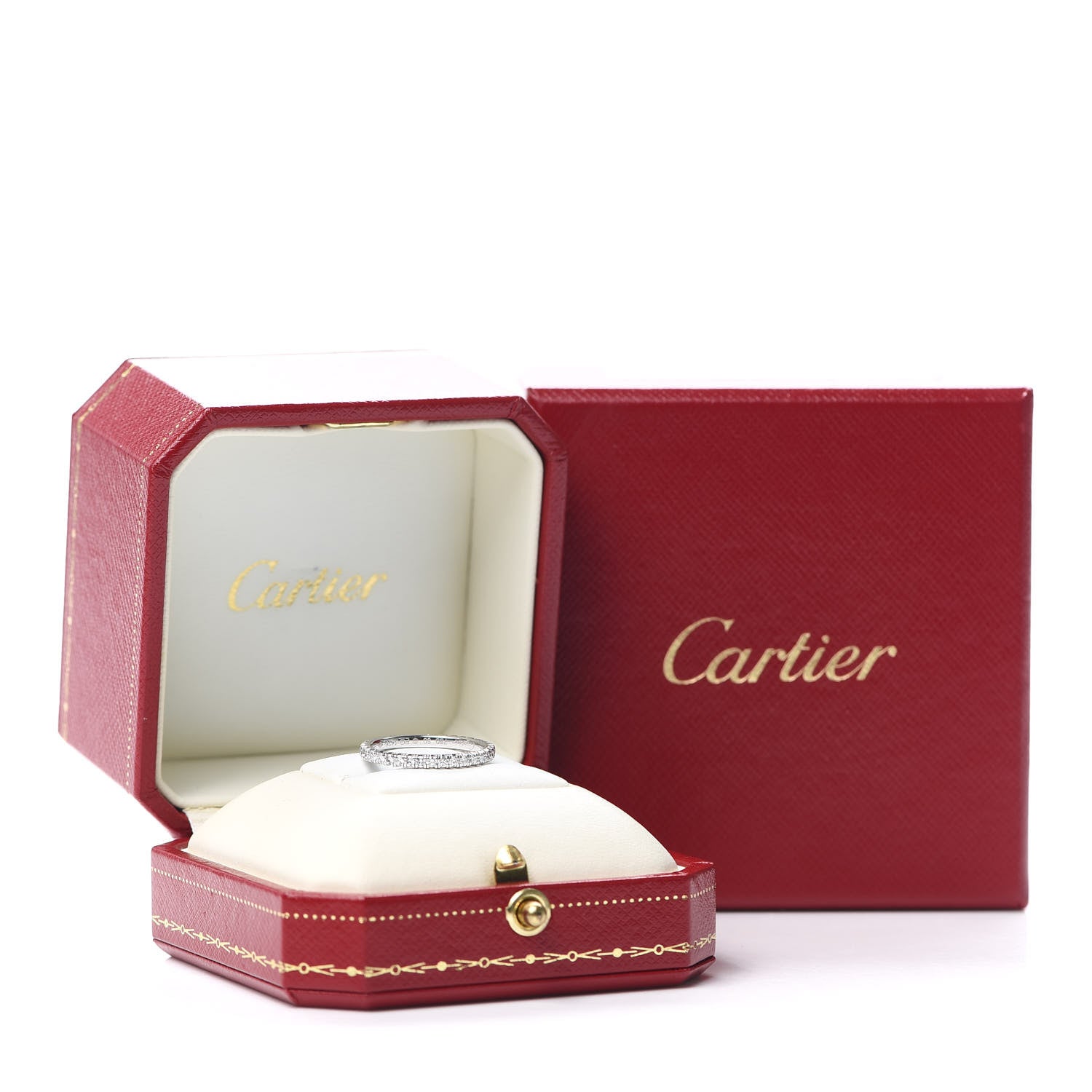 Cartier 18K White Gold Diamond 2mm Etincelle de Cartier Wedding Band Ring 50 5.25 7 of 7