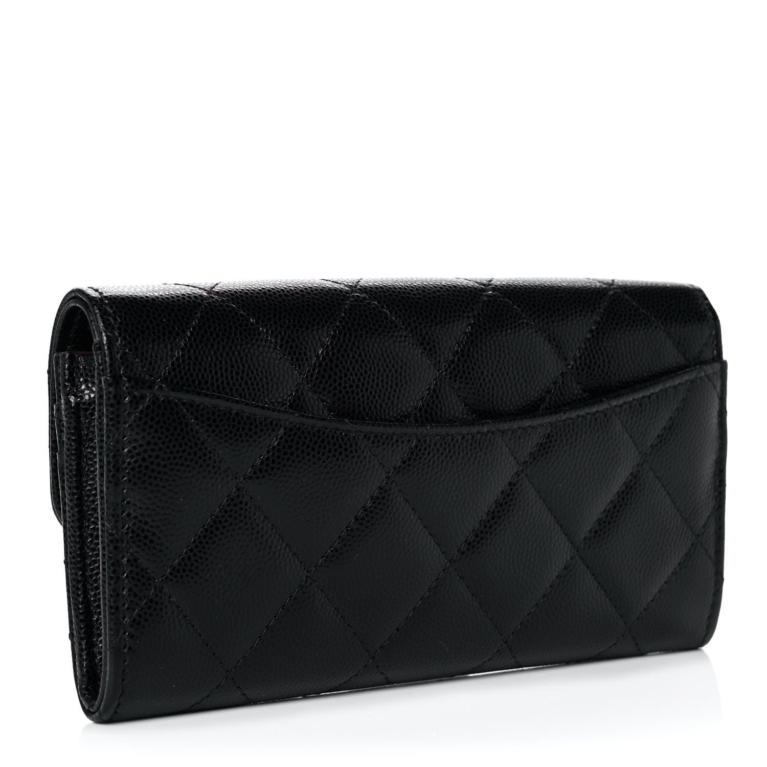 Chanel Caviar Quilted Medium Gusset Flap Wallet Black 3 of 11