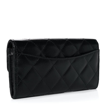 Chanel Caviar Quilted Medium Gusset Flap Wallet Black 3 of 11
