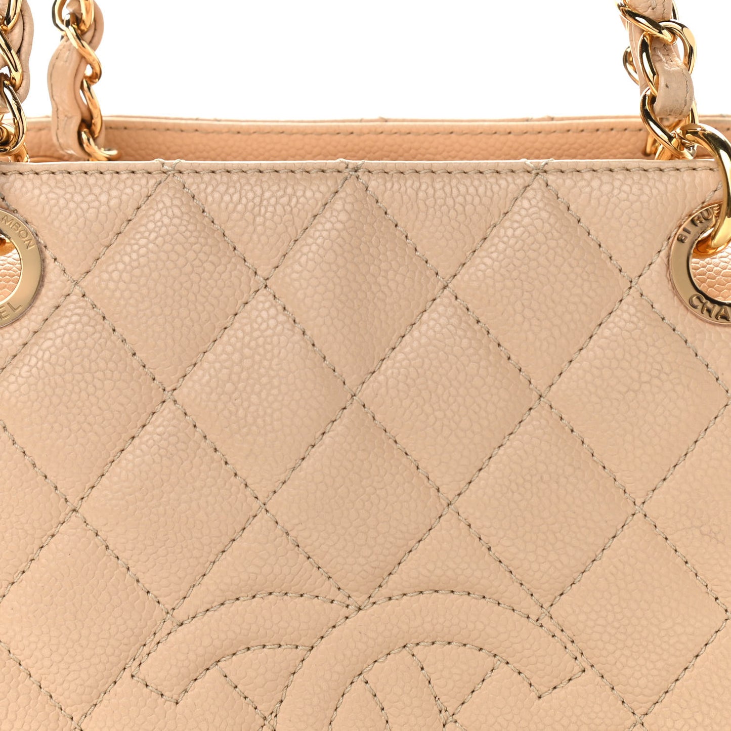 Caviar Quilted Petit Timeless Tote PTT Beige