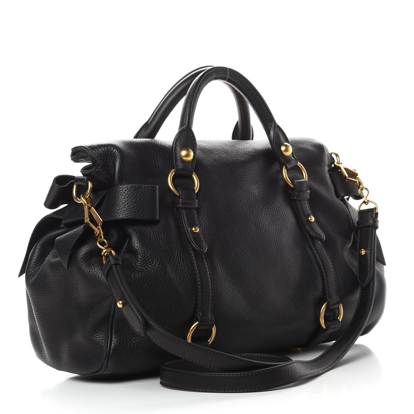 Vitello Medium Bow Bag Black