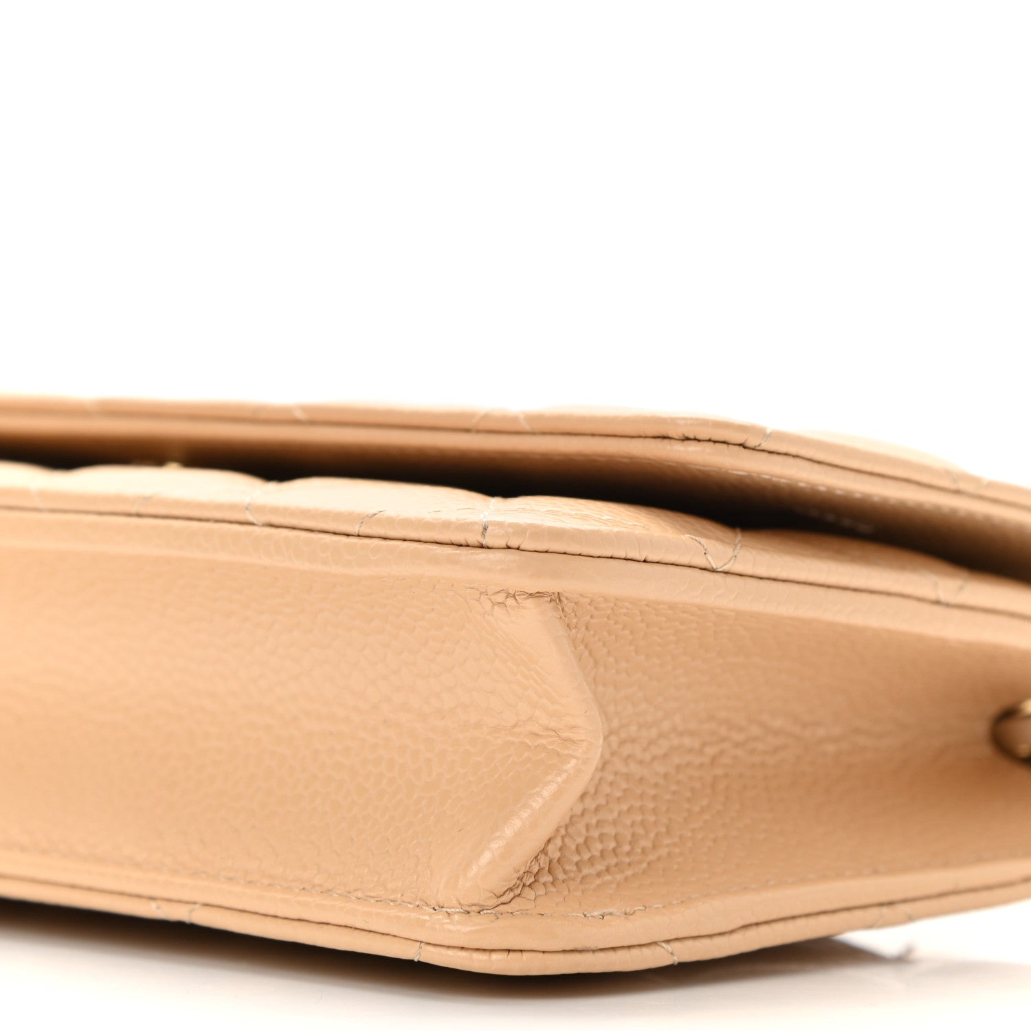 Chanel Caviar Quilted Wallet On Chain WOC Light Beige 9 of 10
