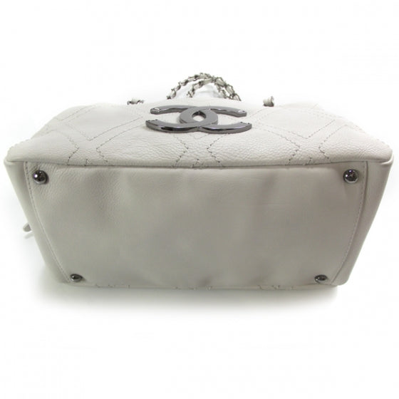 Chanel Caviar Small Diamond Stitch Tote White 4 of 12