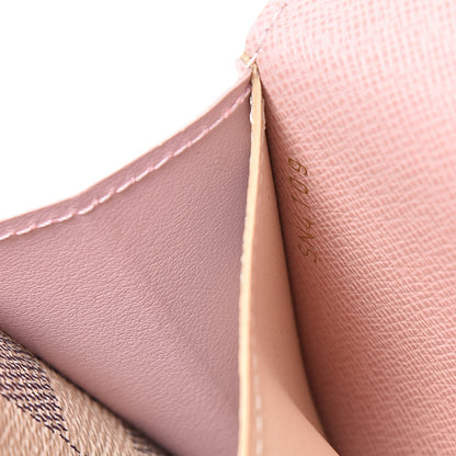 Louis Vuitton Damier Azur Emilie Wallet Rose Ballerine 7 of 8