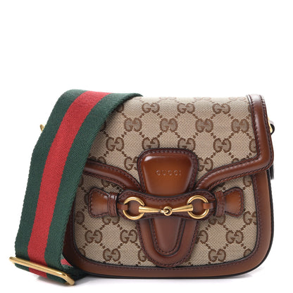 Gucci Monogram Small Lady Web Shoulder Bag Beige Cuir 1 of 7