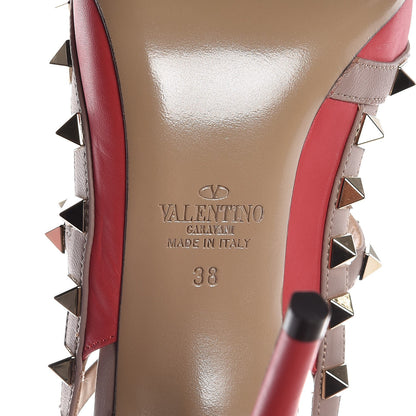 Valentino Garavani Nappa Rockstud Ankle Strap Pumps 38 Fragola Poudre 6 of 8