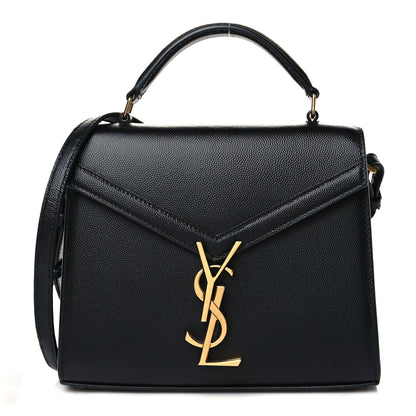 Saint Laurent Grain de Poudre Mini Classic Monogram Cassandra Top Handle Black 1 of 6