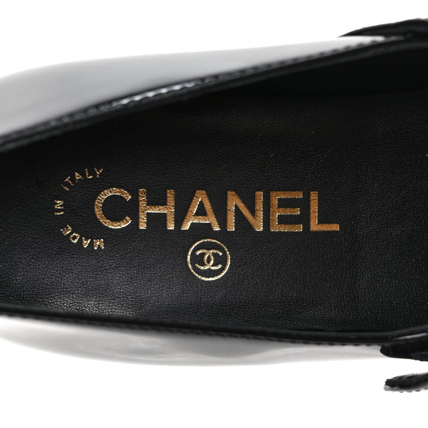 Patent Calfskin Mary Janes Flats 38.5 Black