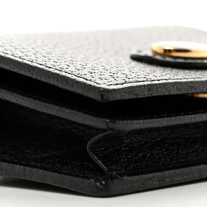 Gucci Textured Calfskin Enamel GG Hardcase Lipstick Holder Chain Wallet Black 8 of 9