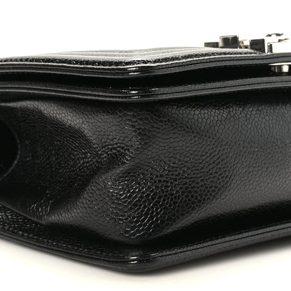 Chanel Iridescent Caviar Chevron Quilted Small Boy Flap Black 8 of 10